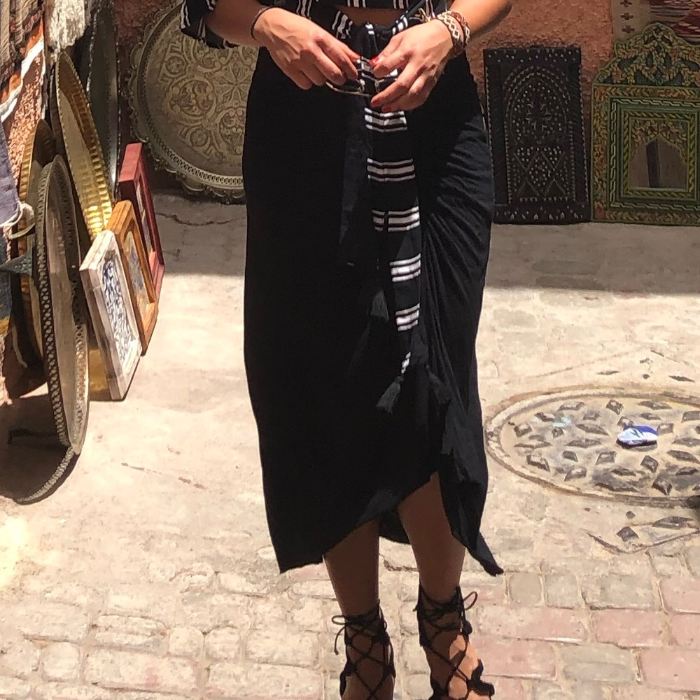 All saints midi skirt black